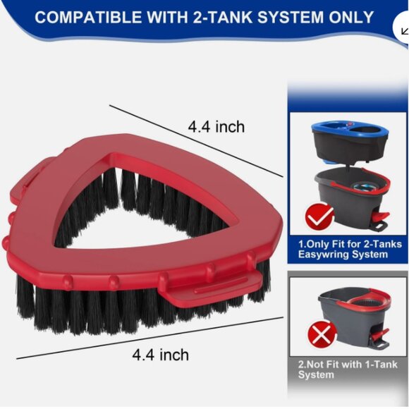 Scrubber Mop Head for O Cedar RinseClean Spin Mop 2 Tank System Replace Head 2PC - Picture 3 of 10